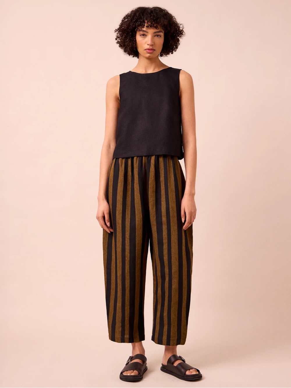 Beyond Nine Mabel Linen Barrel Leg Trouser Size 2XS